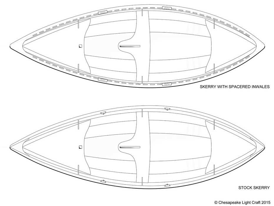 Comparison of the Skerry with broken inwales and without