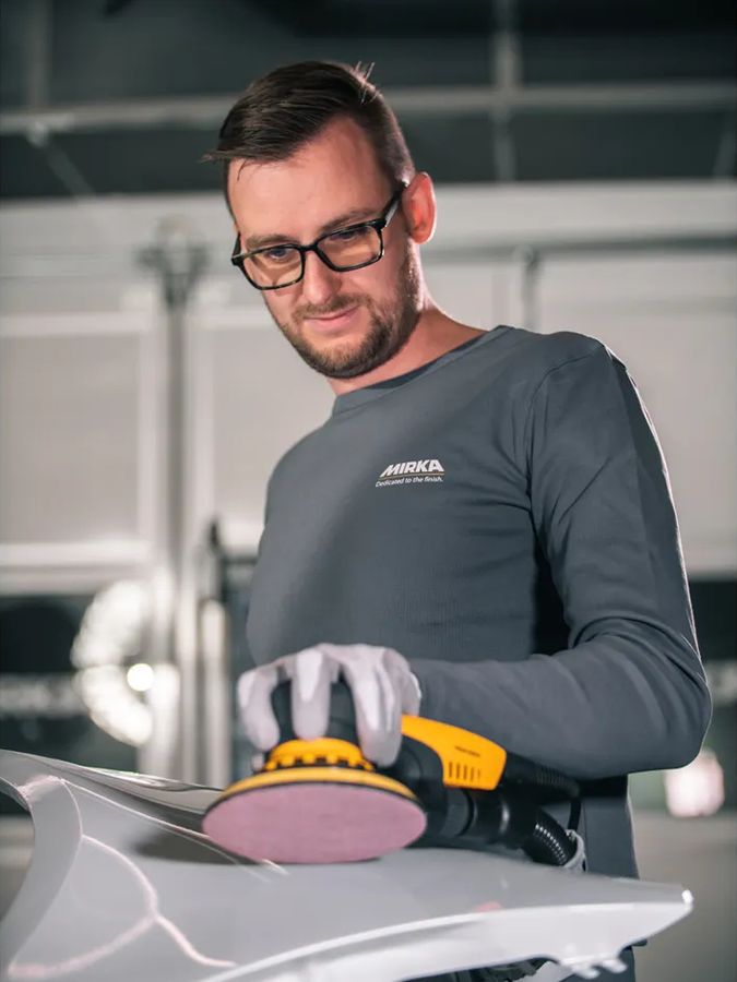 Mirka Abranet Ace net sanding disc with ceramic grains that cut better and stay sharp for longer