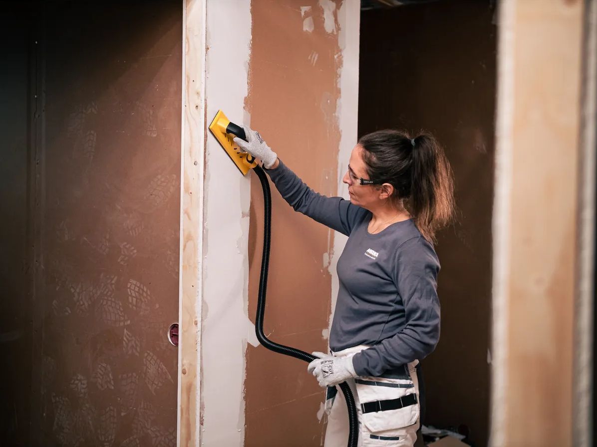 Mirka Abranet Ace sandpaper sheet with ceramic grains that cut better and stay sharp for longer