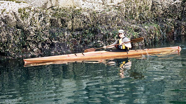 Aleutesque cedar-strip kayak inspired by the Aleut baidarka
