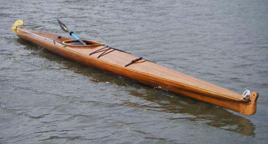 Aleutesque cedar-strip kayak inspired by the Aleut baidarka