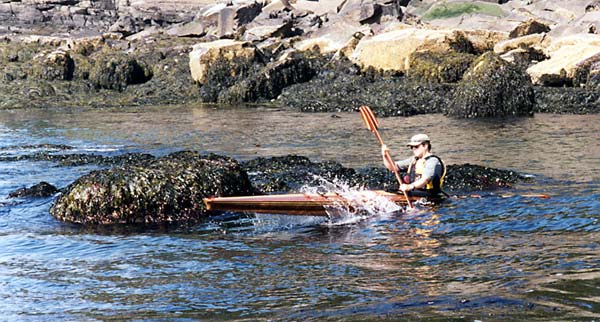 Aleutesque cedar-strip kayak inspired by the Aleut baidarka