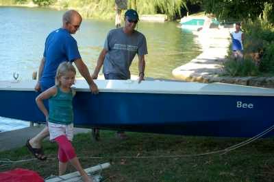 The 16 ft Bee rowing boat for two rowers