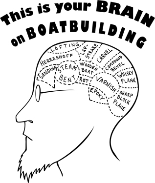 Boatbuilding brain t-shirt