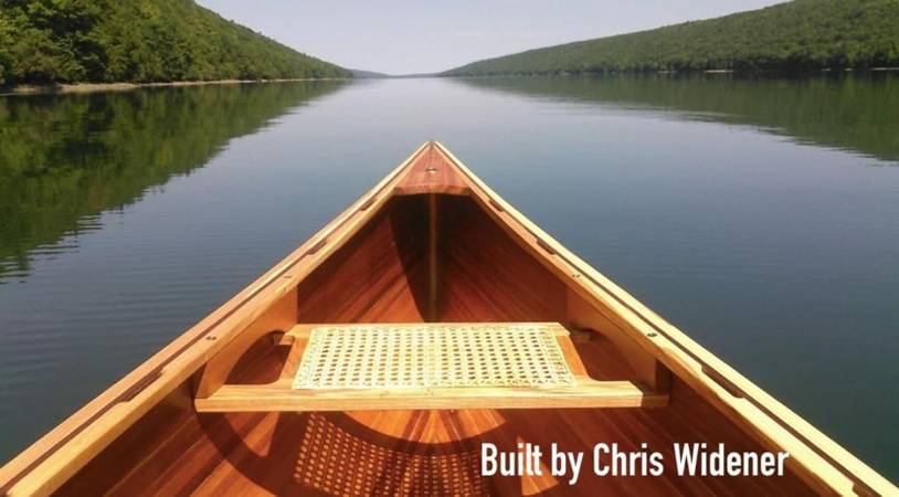 The wood-strip Bob's Special canoe makes a very stable fishing canoe