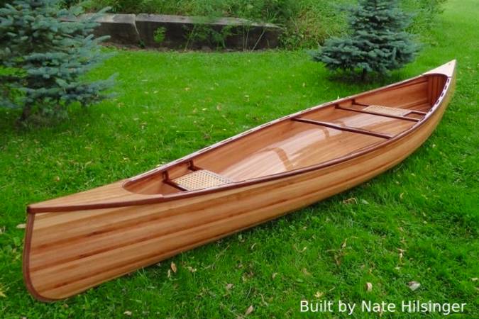 The wood-strip Bob's Special canoe makes a very stable fishing canoe