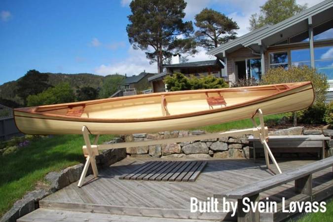 The wood-strip Bob's Special canoe makes a very stable fishing canoe