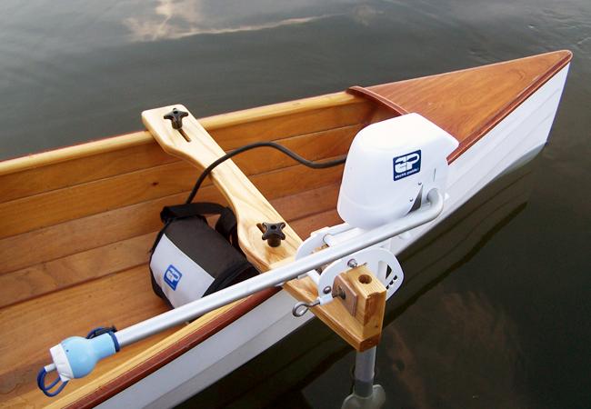 Ash motor mount for a canoe