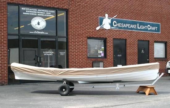 Canvas boat cover for a Chester Yawl