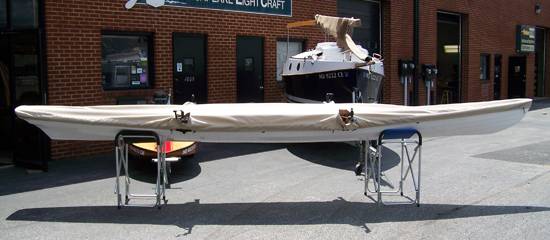 Canvas boat cover for a Tandem Wherry