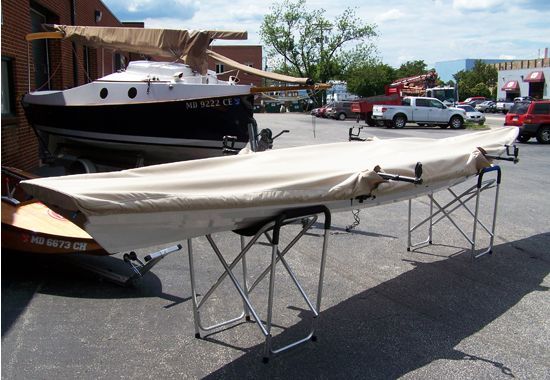 Canvas boat cover for a Tandem Wherry