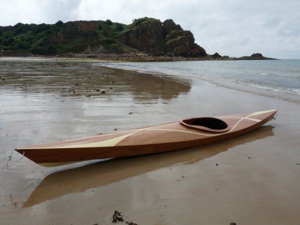 A home built Chesapeake 14 sea kayak in the Channel Islands