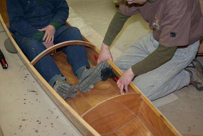 Tailor making the sea kayak for the new owner