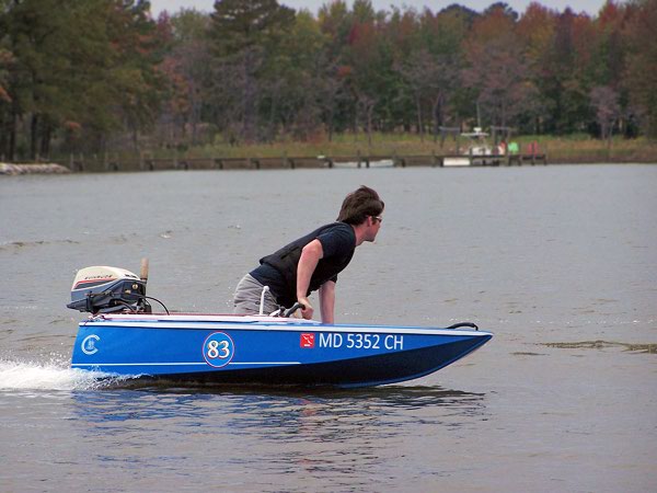 Cocktail Class Racer wooden outboard motor boat