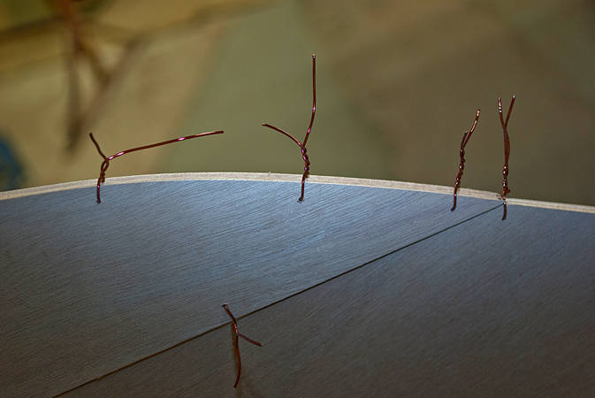 Copper wire for stitching wooden boat panels together