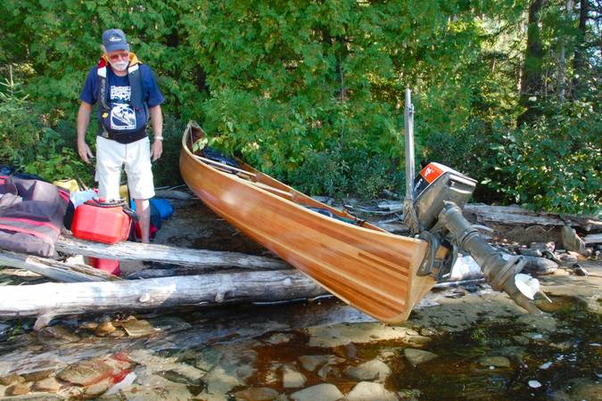 The Coppermine is an easy-to-paddle canoe with a small transom for an outboard motor