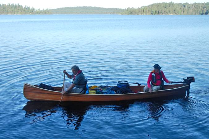 The Coppermine is an easy-to-paddle canoe with a small transom for an outboard motor