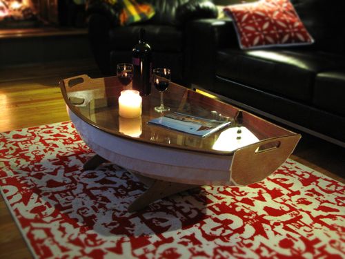 Cradle boat coffee table