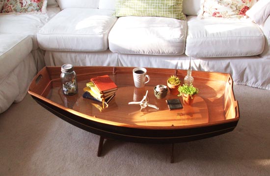 Cradle boat coffee table