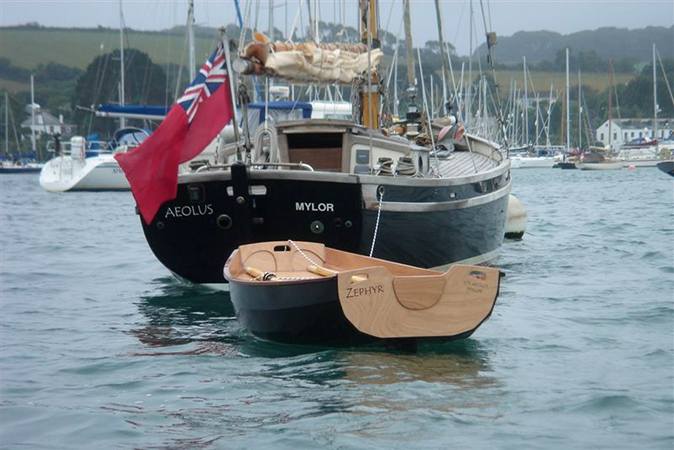 Home built Eastport clinker rowing boat with a pram end