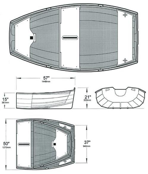 Diagram of the Nesting Eastport Pram dinghy