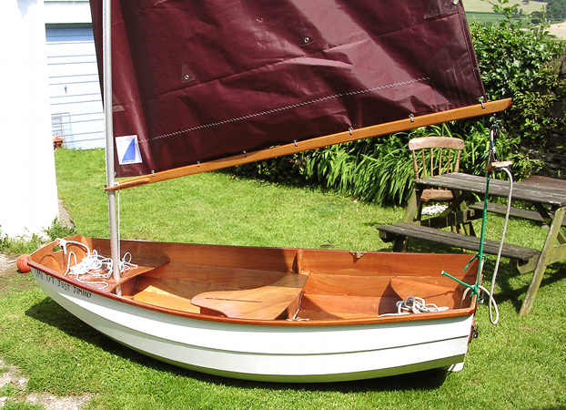 Finished building of an Eastport Pram and admiring it in the garden