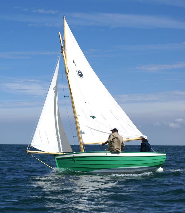 The Ebihen 16 Clinker is a traditional sailing boat built using the stitch-and-glue method