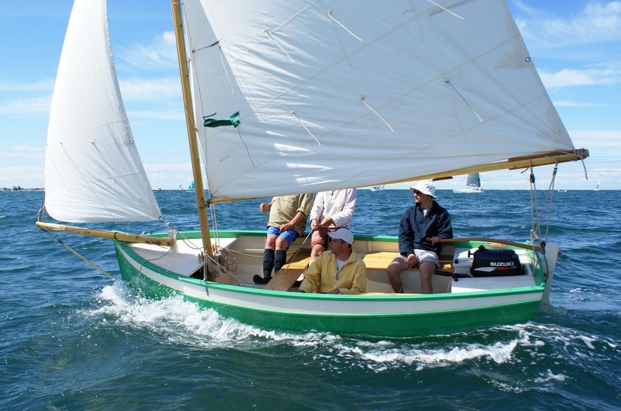 The Ebihen 16 Clinker is a traditional sailing boat built using the stitch-and-glue method