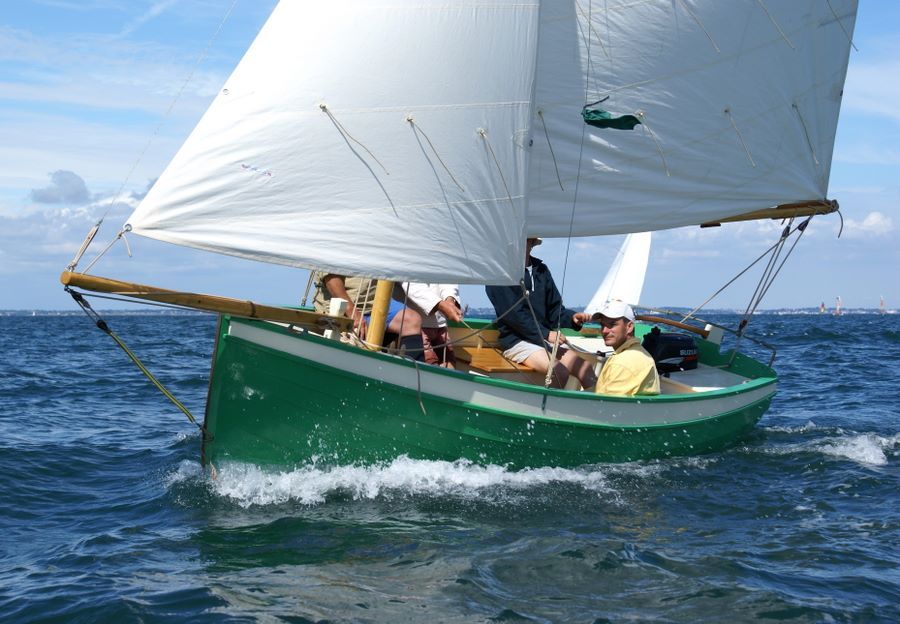 The Ebihen 16 Clinker is a traditional sailing boat built using the stitch-and-glue method