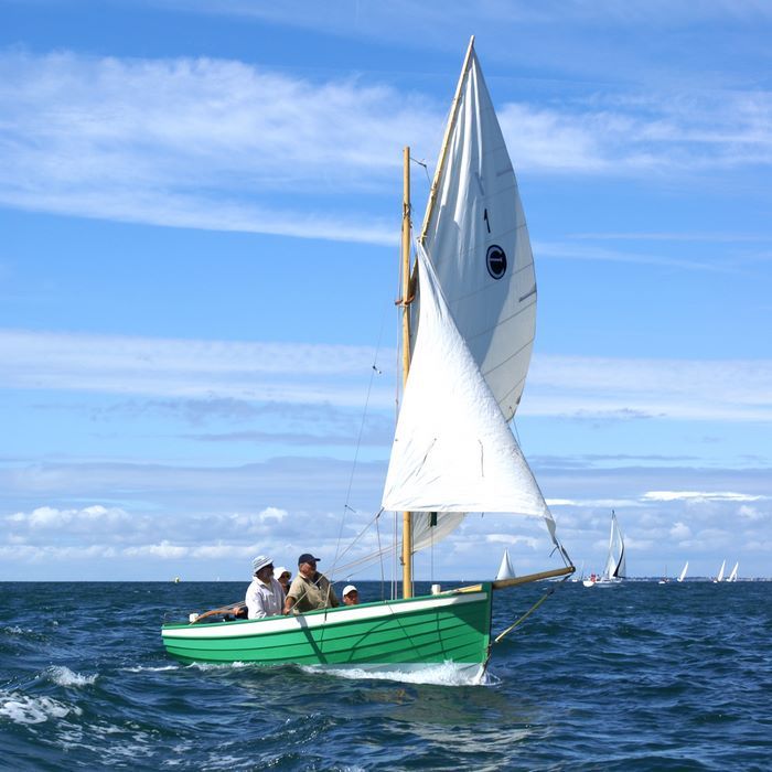 The Ebihen 16 Clinker is a traditional sailing boat built using the stitch-and-glue method