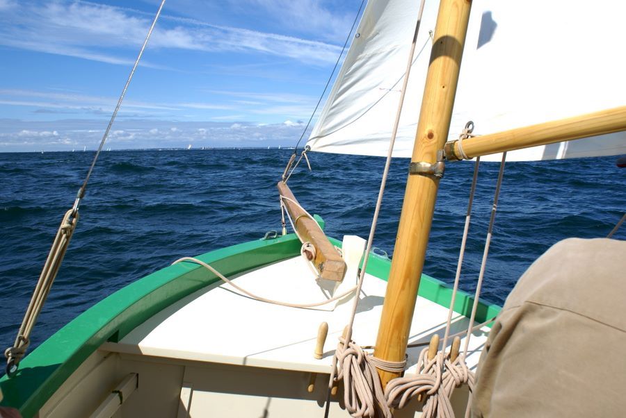 The Ebihen 16 Clinker is a traditional sailing boat built using the stitch-and-glue method