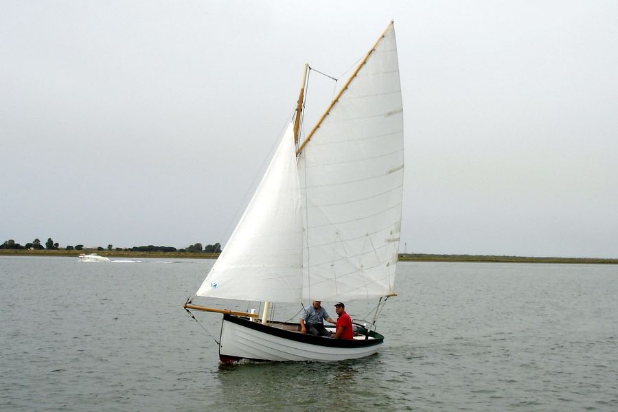 The Ebihen 16 Clinker is a traditional sailing boat built using the stitch-and-glue method