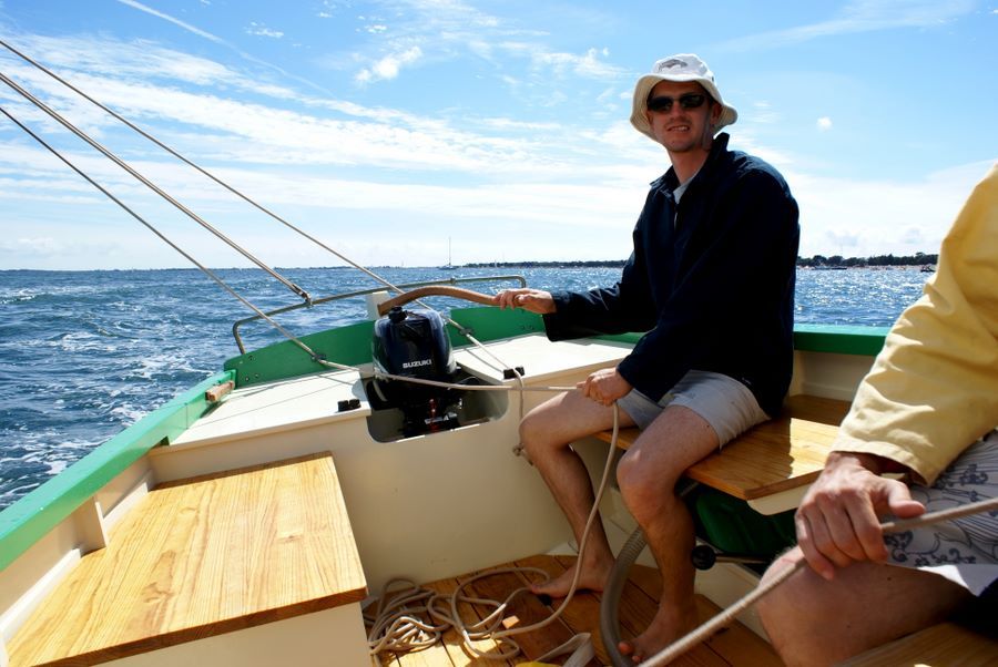 The Ebihen 16 Clinker is a traditional sailing boat built using the stitch-and-glue method