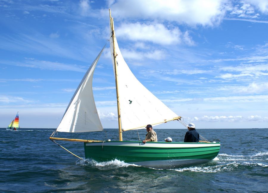 The Ebihen 16 Clinker is a traditional sailing boat built using the stitch-and-glue method