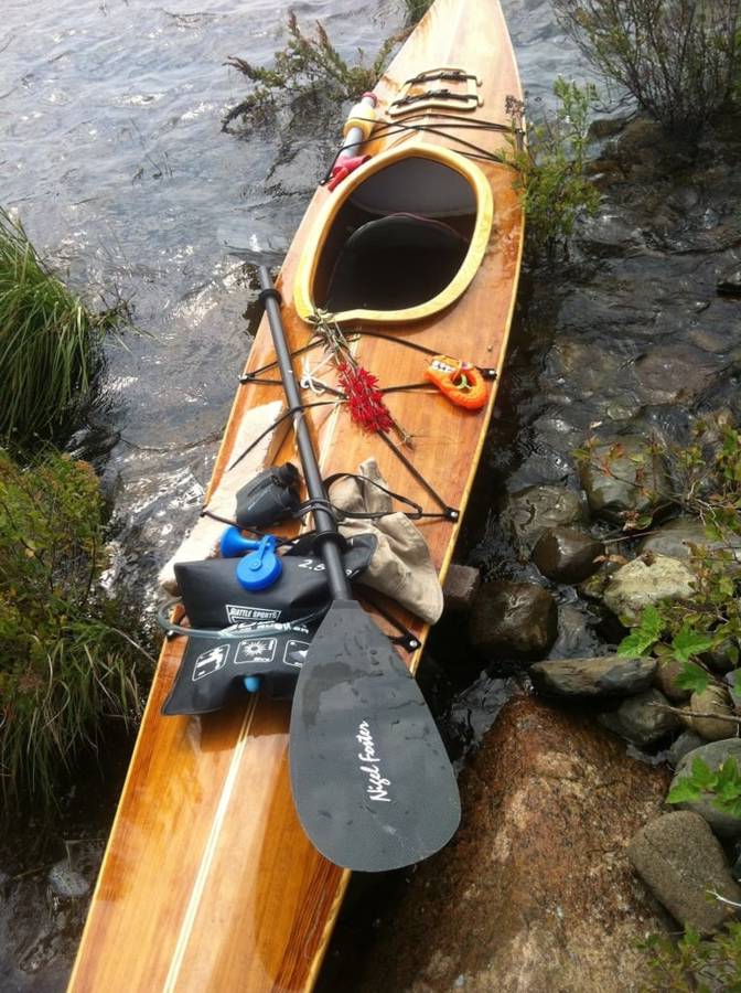 The Endeavour 17 is a sleek and comfortable wood-strip sea kayak