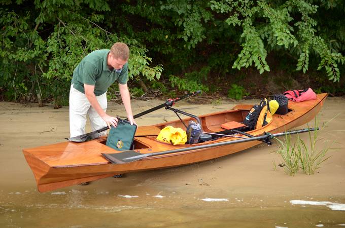 The Expedition Wherry has plenty of watertight storage for camping 