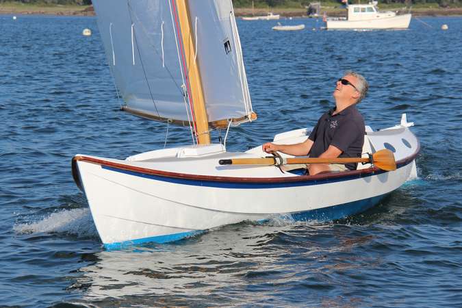 The Faering Cruiser is a serious rowing and sailing boat for coastal cruising