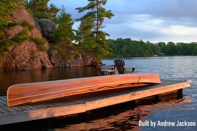 The Freedom 17 is a modern, efficient wood-strip canoe for extended trips