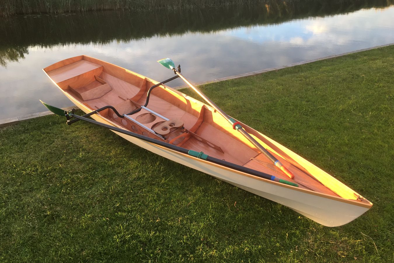 The Fyne Scull is a lightweight wooden sculling boat for one or two rowers