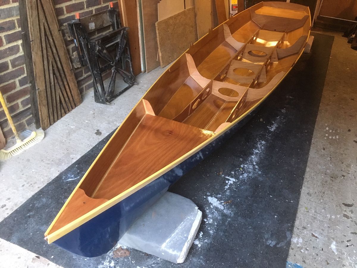 The Fyne Scull is a lightweight wooden sculling boat for one or two rowers