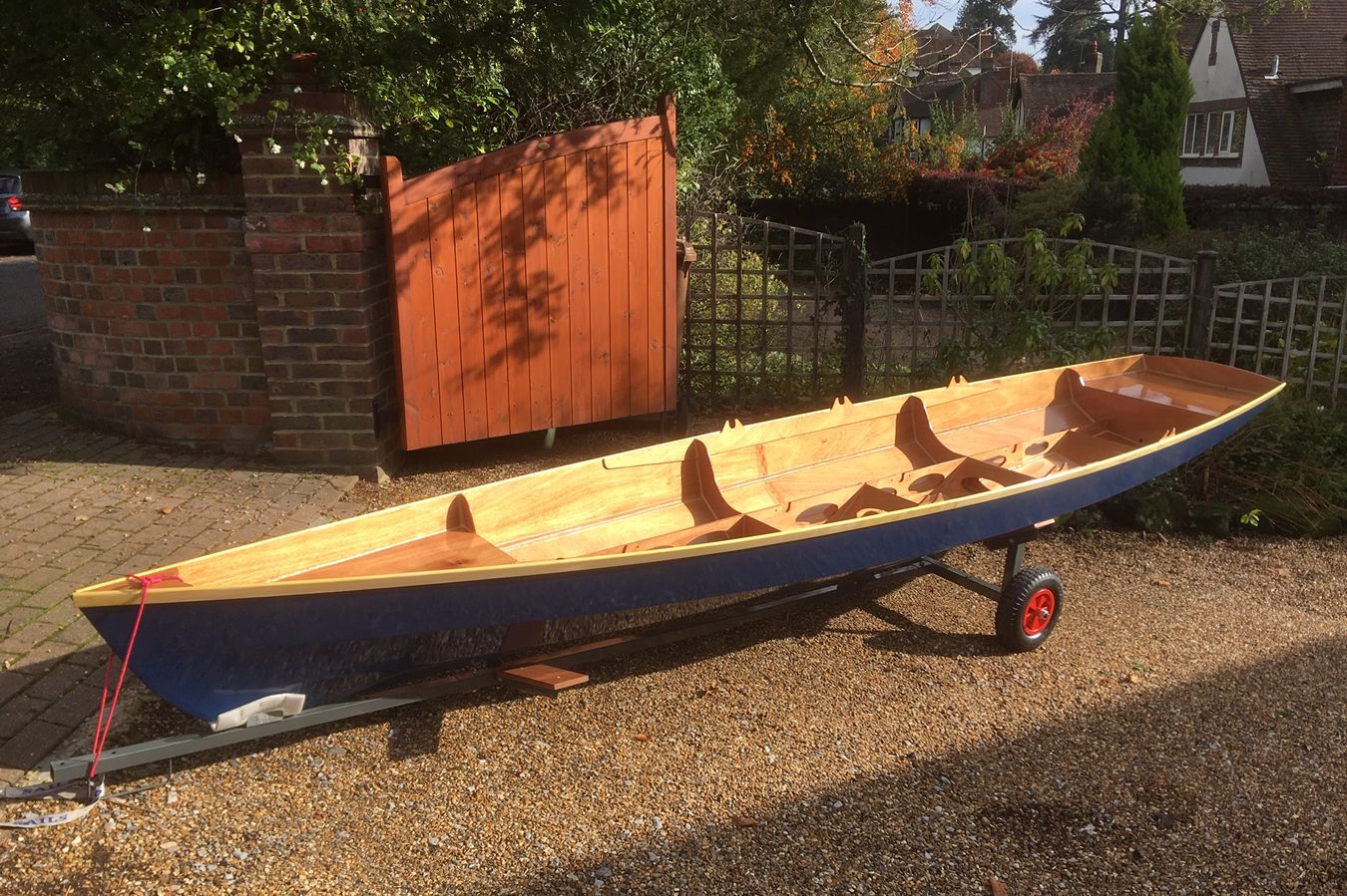 The Fyne Scull is a lightweight wooden sculling boat for one or two rowers
