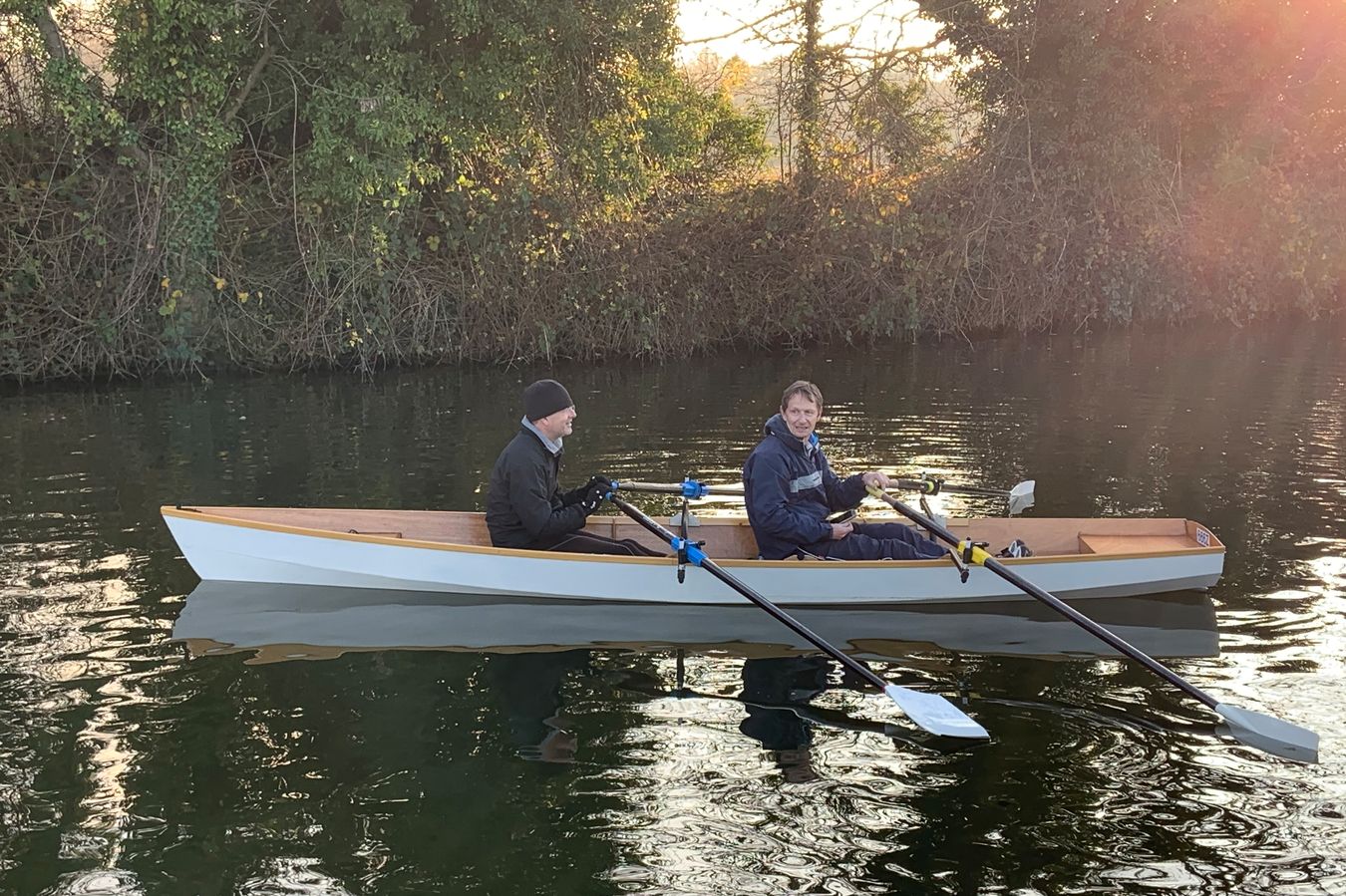 The Fyne Scull rowing boat is quickly reconfigured for two rowers