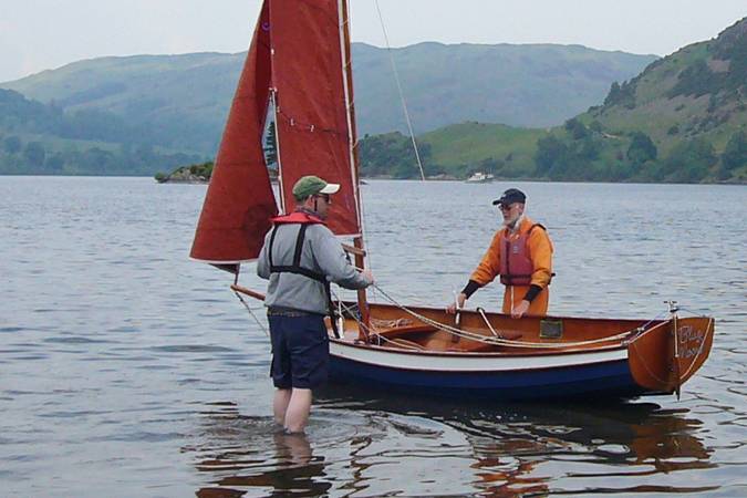 Lightweight clinker style Fyne Four sailing dinghy