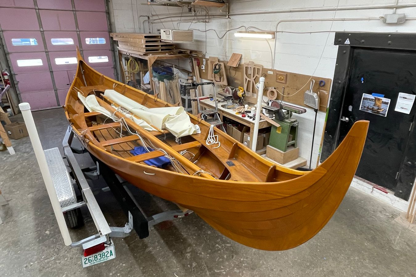 The Gislinge viking boat replica is easily transported on a trailer