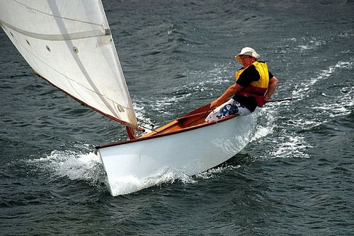 Lightweight Goat Island Skiff sailing boat with modern performance