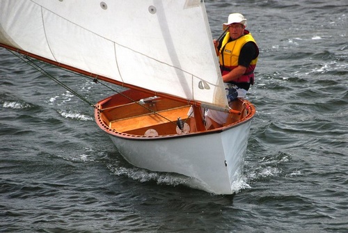 Goat Island sailing skiff designed by Michael Storer