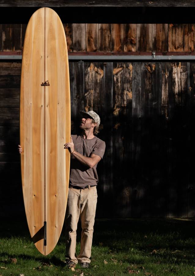 Root hollow wooden surfboard