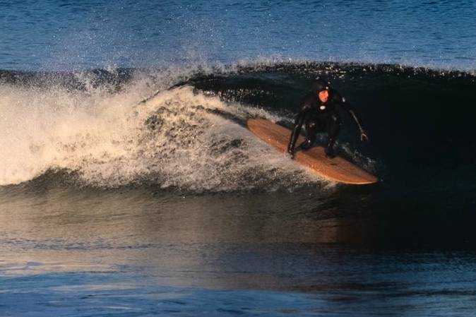 Root hollow wooden surfboard