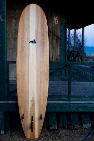 Steamer hollow wooden surfboard