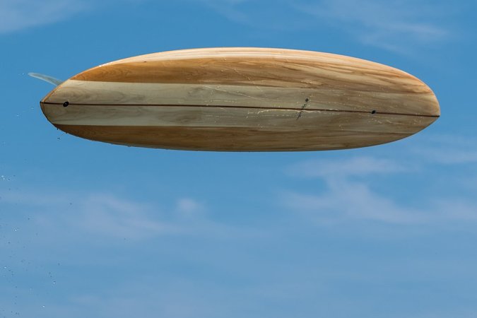 Thick Lizzy hollow wooden surfboard